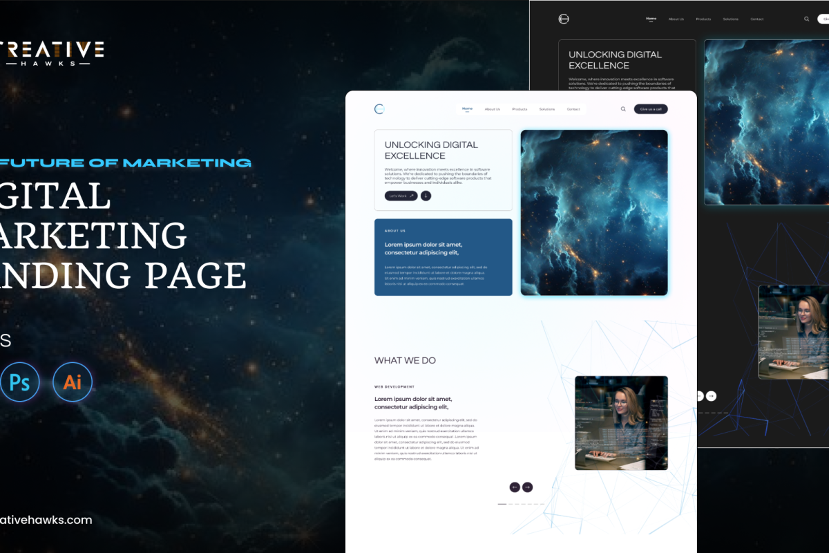 digital Marketing Landing page Behance Mockup png cover .png